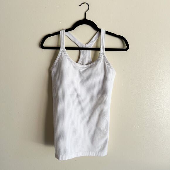 Lululemon White Ebb to Street Ribbed Tank II Size 8 Yoga Workout Athleisure - Picture 2 of 8